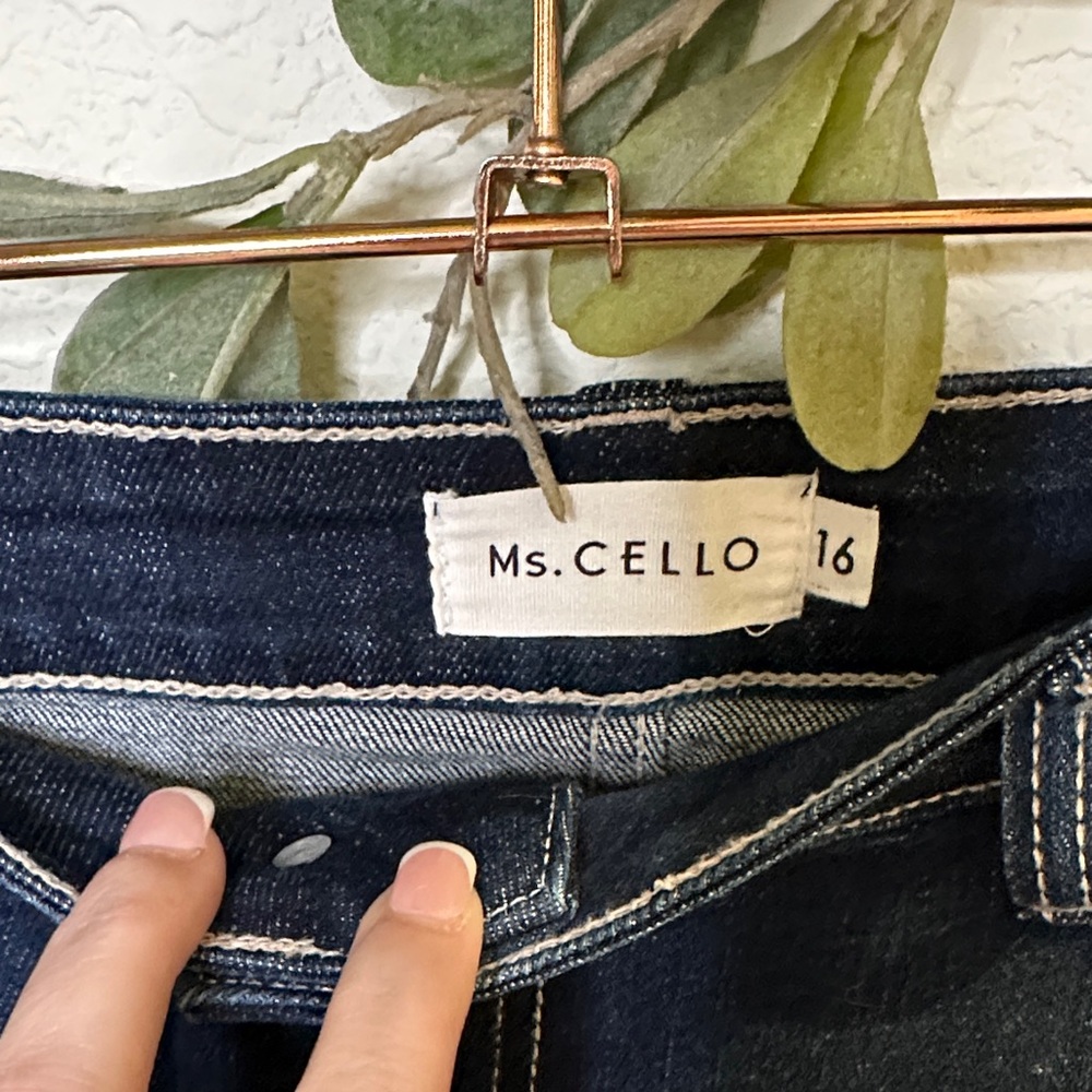 Dark Blue Distressed Skinny Jeans - Picture 2 of 4
